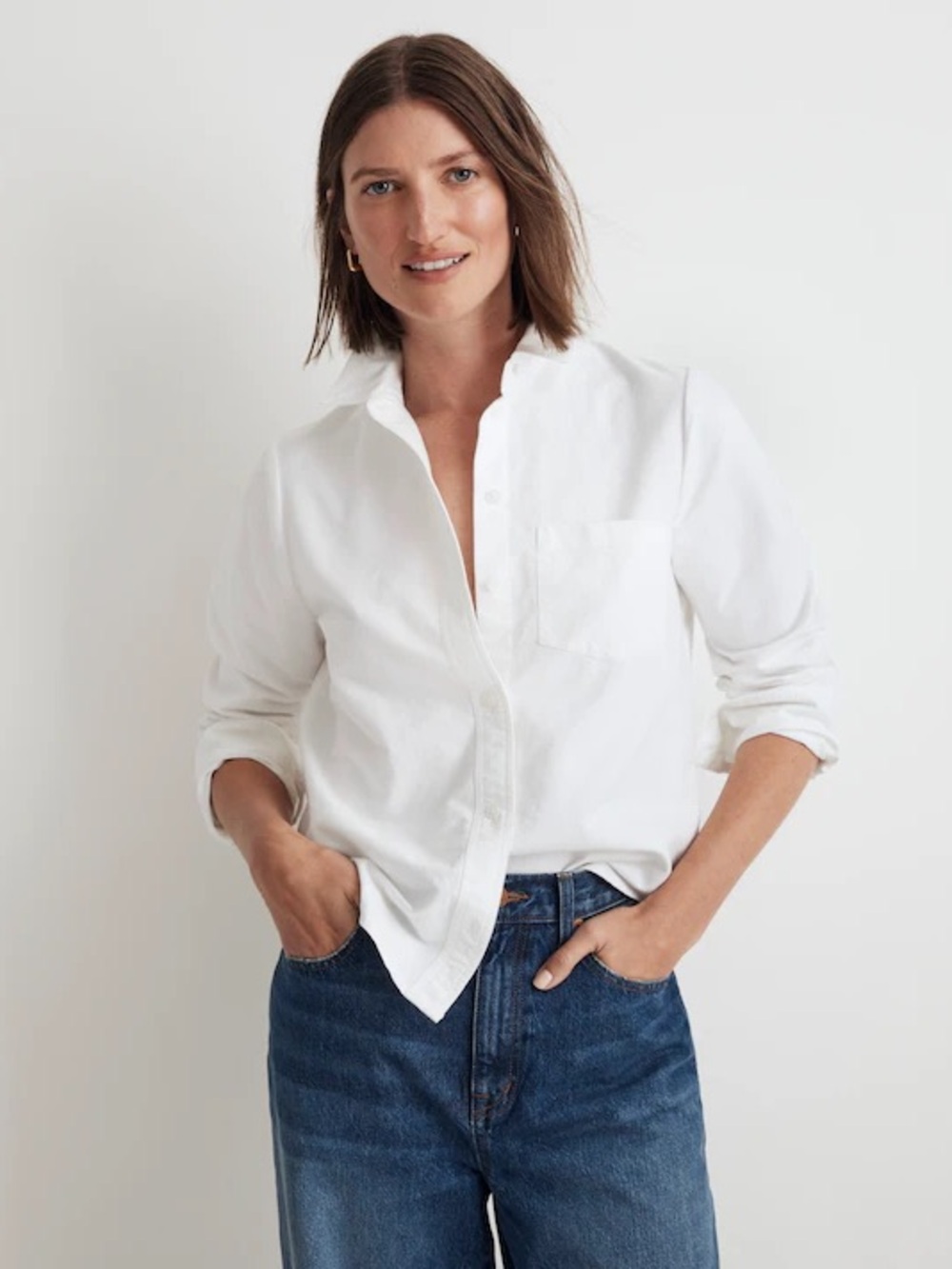 Madewell Oxford Button-Up Shrunken Shirt